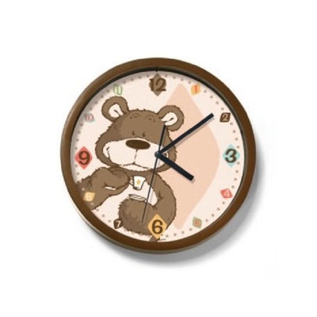 Reloj de pared Oso café claro redondo 25