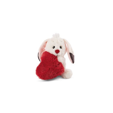 Peluche conejo Love mullido 13cm con corazón