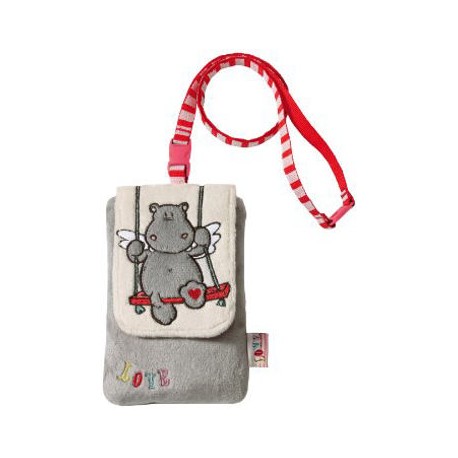 Estuche para celular Hippo love gris pel