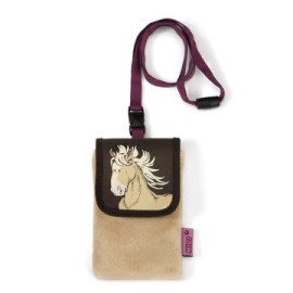 Estuche para celular caballo beige