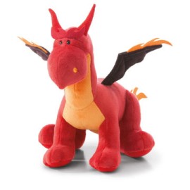 Dragón de fuego rojo de pie 40cm