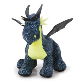 Dragón de hielo negro / azul de pie 50cm